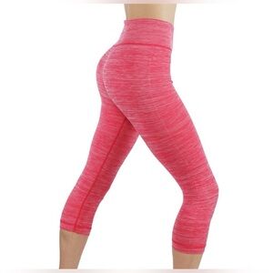 Shosho High Waist Capri Compression Leggings in Pink